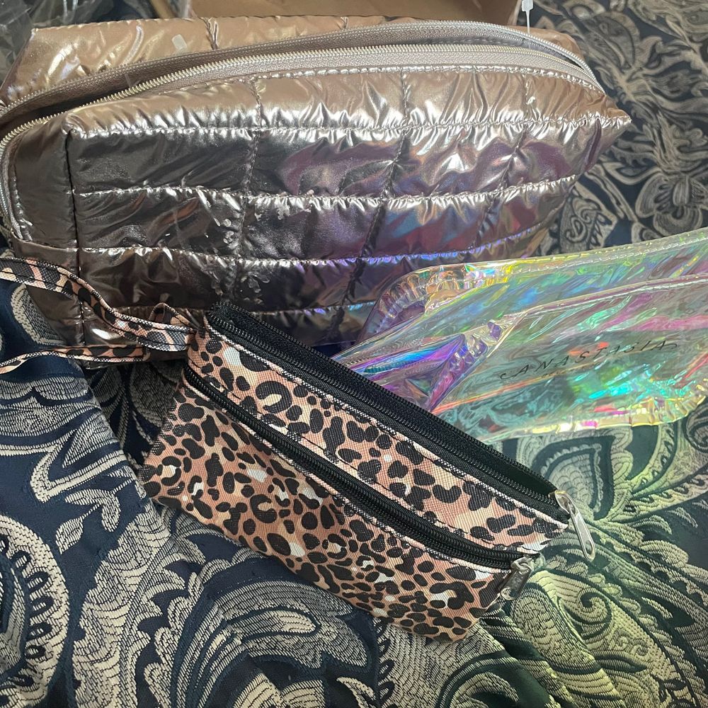 Anastasia Beverly‎ Hills Iridescent Cosmetic zippered plastic Pouch Bag Sephora